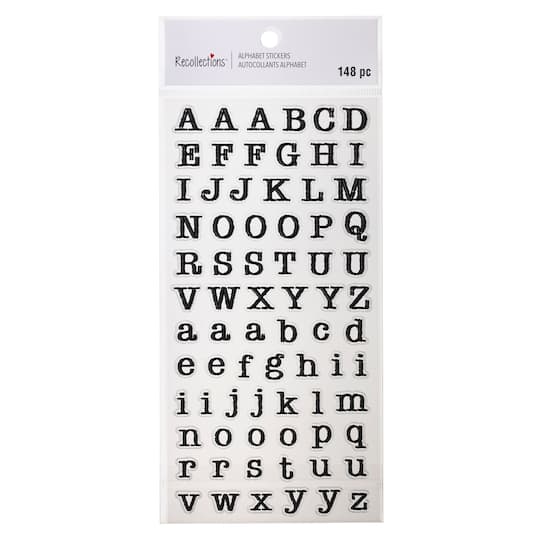 12 Pack: Black Typewriter Alphabet Stickers by Recollections&#x2122;